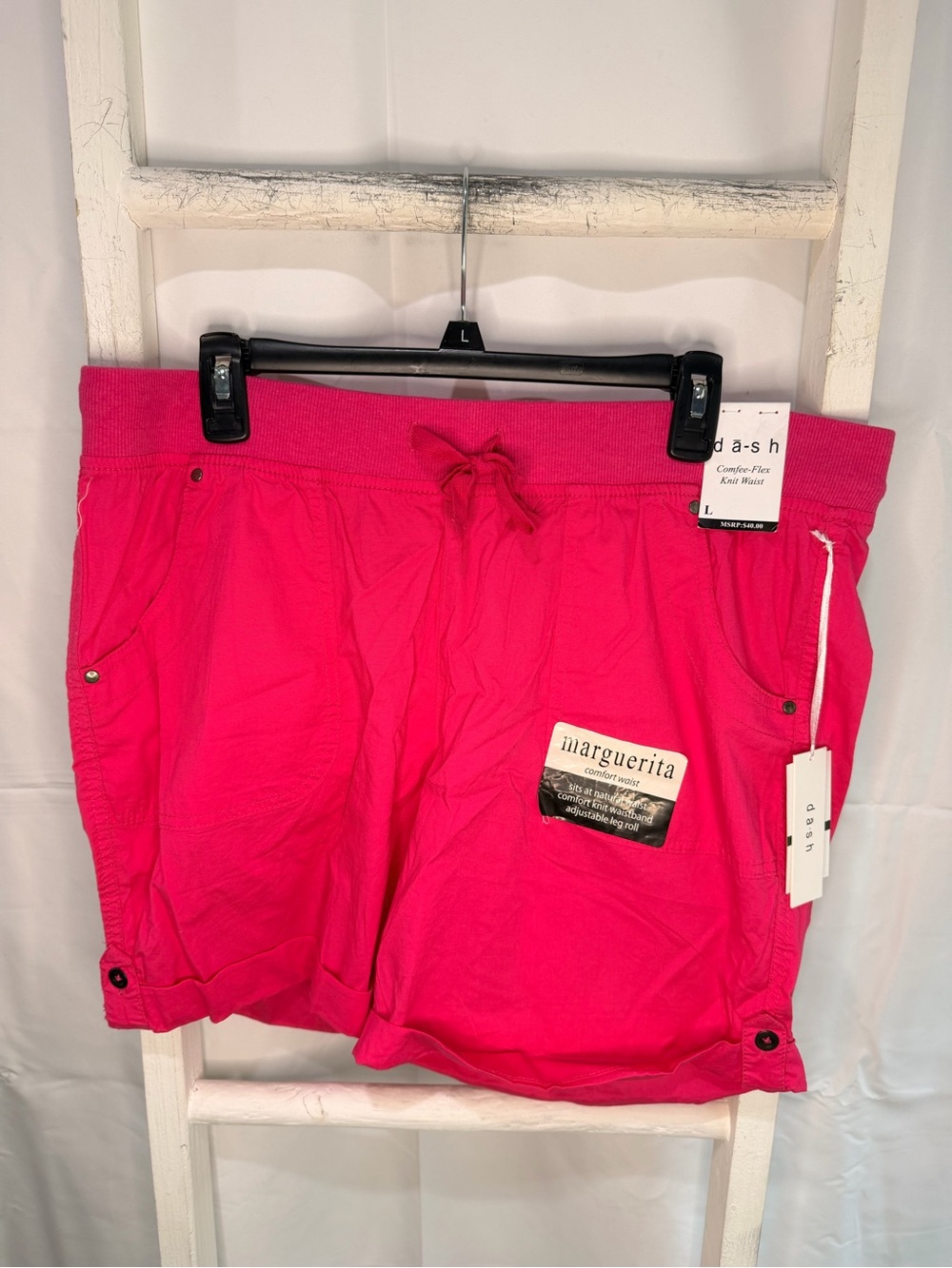 Women's Hot Pink Drawstring Bermudas